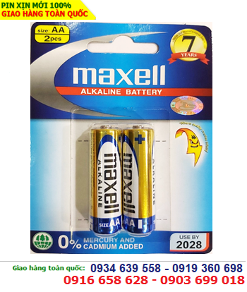 Pin Maxell LR6(GD)2B; Pin AA 1.5v Alkaline Maxell LR6(GD)2B Made in Indonesia| Vỉ 2viên